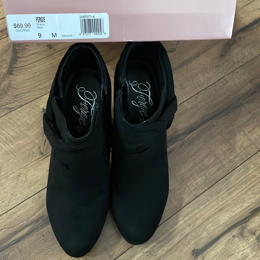 Fergie black suede heels Size 9 medium